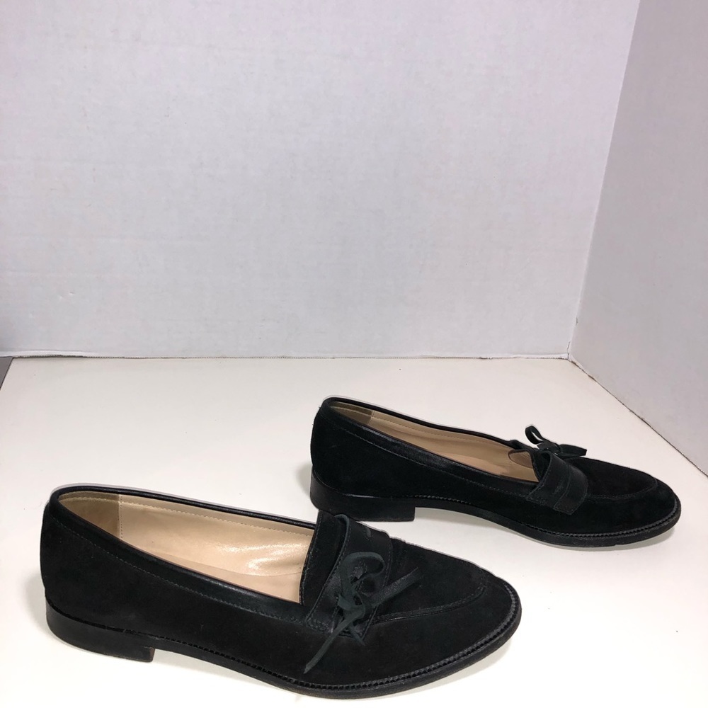 Manolo Blahnik Women Black Suede Leather Slip On Loafer